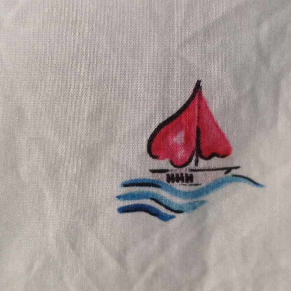 Hill House White Dress with Red Boat Pattern Size XL - Picture 5 of 9